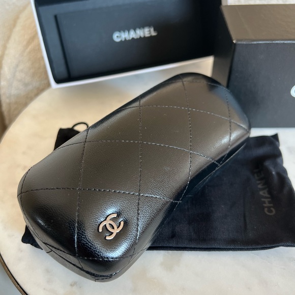 Chanel Oval Black Acetate Sunglasses - Picture 8 of 8